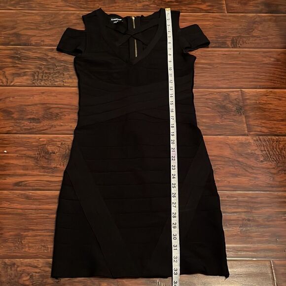 Bebe Black Cold Shoulder Bandage Dress - Picture 8 of 13